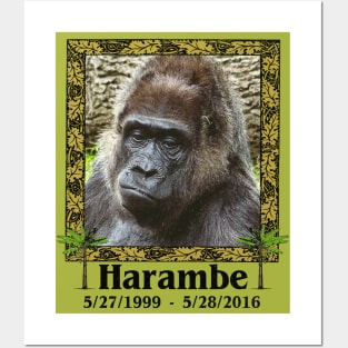 Harambe Memorial We Love You Rest In Peace Posters and Art